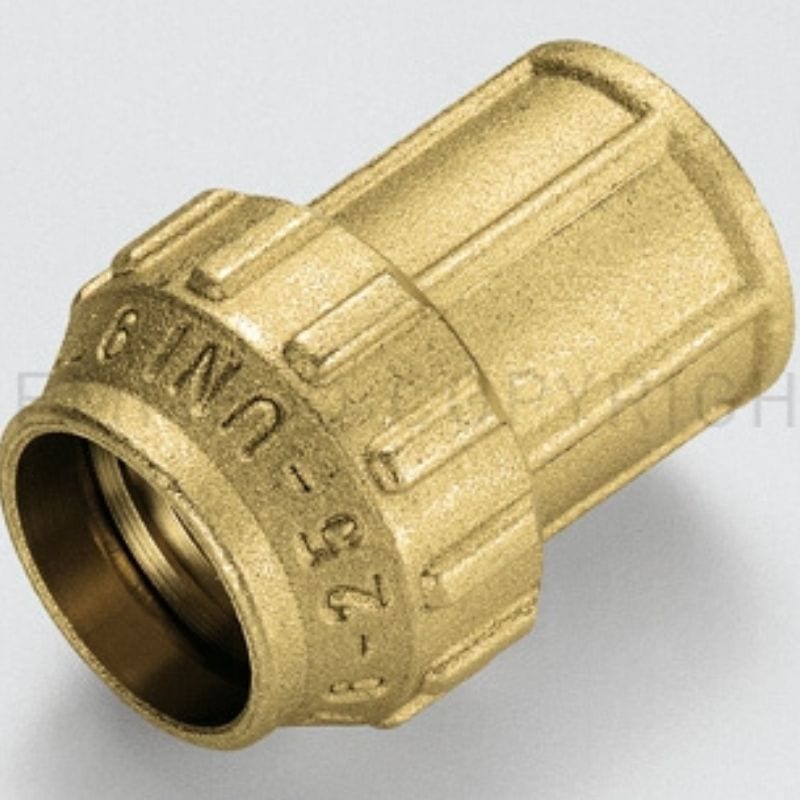 Racord drept cu inel din alama cu compresie pentru tub PE/PEHD/PEX O 25- 3/4" FI – 3400010