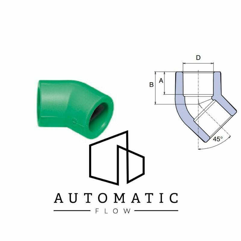 cot ppr verde 45 de grade wavin